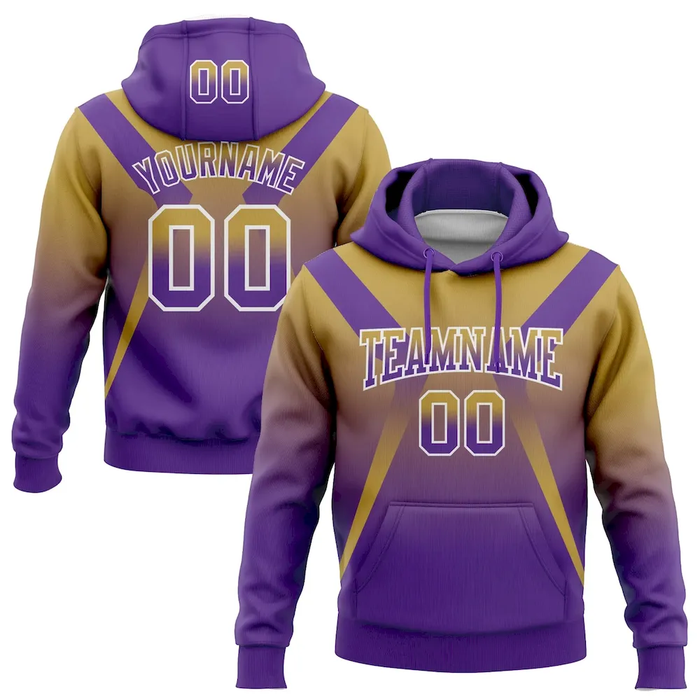 FadeFashion0788.webp Custom Stitched Old Gold Purple-White Fade Fashion Arrow Sports Pullover Sweatshirt Hoodie - Image 1